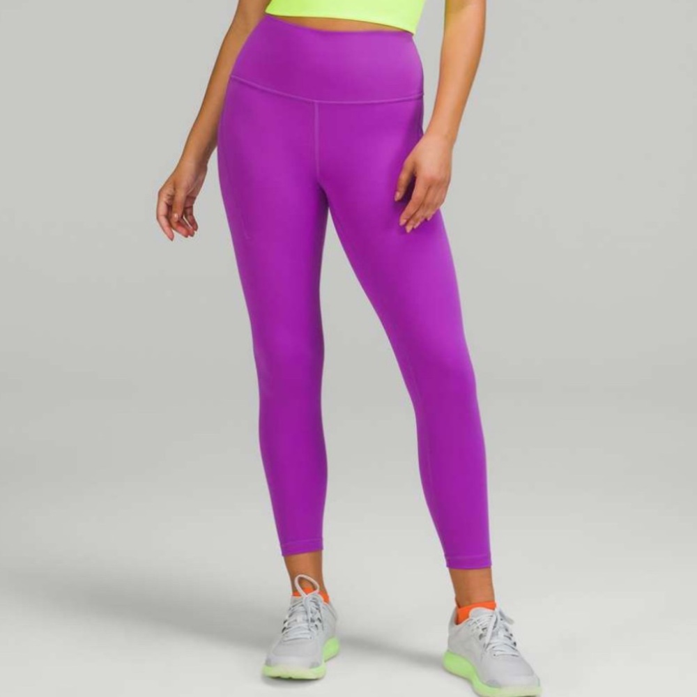 lululemon | wunder train hi-rise tight with pockets | 25” moonlit magenta